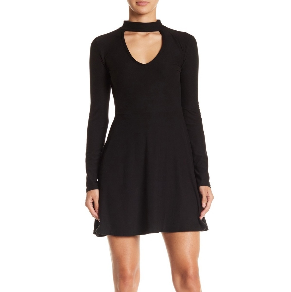 NEW BLACK Choker Cutout Fit & Flare Mini Dress!